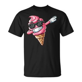 Con Motivo Gelato Alla Moda Nero Manica Corta Estate Cartone Animato Maglietta - Novitaregali