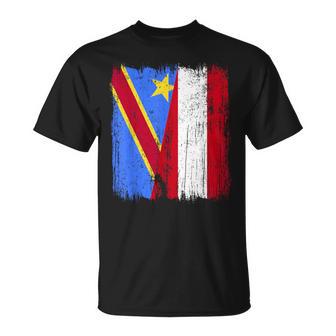 Congo Austria Half Flag Congolese Austrian Heritage T-Shirt | Mazezy