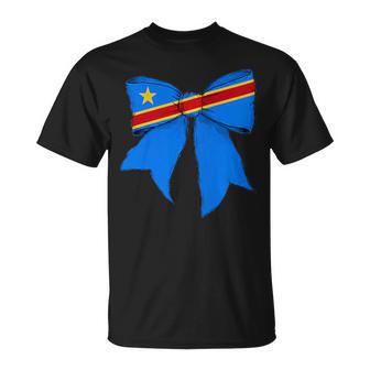 Congo Congolese Pride Flag Girl Coquette Bow Ribbon Tank Top T-Shirt | Mazezy