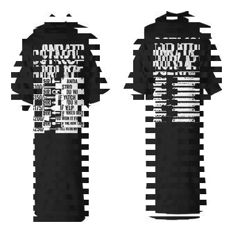 Contractor Hourly Rate Handyman Repairman Construction T-Shirt | Mazezy