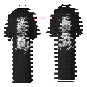 Cool Bearded Dragon Nerdy Glasses T-Shirt - Monsterry