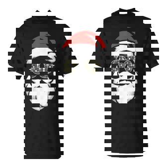 Cool Camo Santa Christmas Military Style Holiday Beard Art T-Shirt | Mazezy