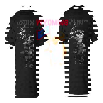 Cool Cartoon Wyoming Bison Graphic T-Shirt | Mazezy