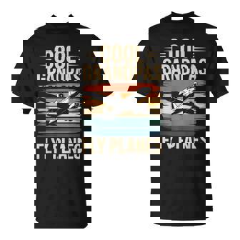 Cool Grandpas Fly Planes Airplane Pilot T-Shirt | Mazezy