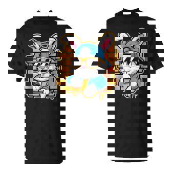 Cool Hip Hop Bunny With Sunglasses Streetwear Graffiti Style Tank Top T-Shirt | Mazezy