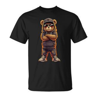 Cool Hip-Hop Teddy Rap Bear Streetwear Summer T-Shirt | Mazezy