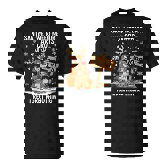 Cool Santa Reindeer Humor Carrot Collector Christmas Quote T-Shirt | Mazezy