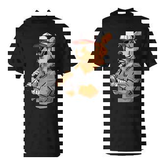 Cool Sports Dog Baseball Theme Playful Puppy Vibes T-Shirt | Mazezy