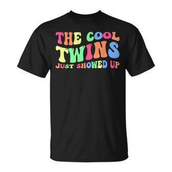 Cool Twins Just Showed Up Spirit Week Groovy Twin Day Twins T-Shirt - Thegiftio