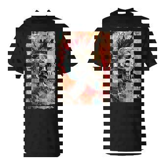 Cool Y2k Crâne De Motard Graffitiintage Horreur Punk Crâne T-Shirt - Cadeauxyz