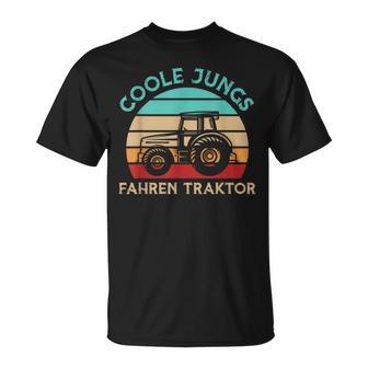 Coole Jungs Fahren Traktor Trecker Kinder T-Shirt - Seseable