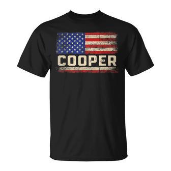 Cooper Last Name Cooper Name American Flag T-Shirt | Mazezy