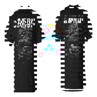 Country Of Cameroon Cat Wearing Sunglasses Flowers Tank Top T-Shirt | Mazezy