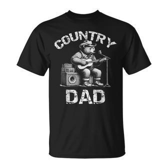 Country Dad Bearuonare Chitarra Country Music Festa Del Papà Maglietta - Novitaregali