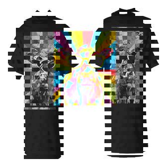 Cow Vintage Sunglasses Pop Art Graphic Farm Animal Cowboy T-Shirt | Mazezy