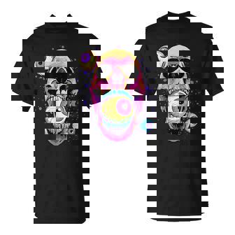 Crâne Gothique Pastel Mangeant Des Globes Oculaires Weirdcore Esthétique Gothique T-Shirt - Cadeauxyz