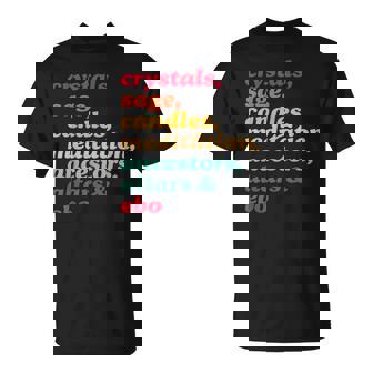 Crystals Sage Candles Meditation Ancestors Altars & Ebo T-Shirt | Mazezy