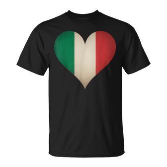 Cuore Con Bandiera Italiana Tricolore Per Uomo Donna Maglietta - Novitaregali