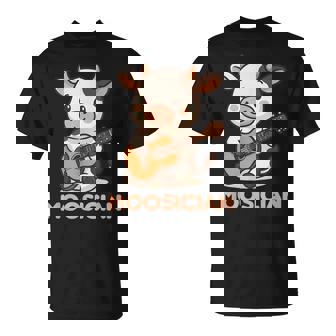Cute Animal Pun Music And Cow Lover Moosician Cow T-Shirt | Seseable CA