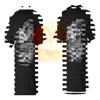 Cute Baby Monkey Named Punch Plush Hugging Lover Monkey T-Shirt | Mazezy