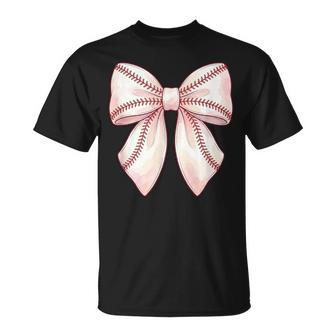 Cute Baseball Coquette Bow Girls T-Shirt - Thegiftio UK
