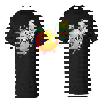 Cute Citrus Tennis Orange With Racket And Ball T-Shirt | Mazezy