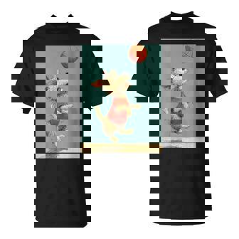 Cute Dog Sports Basketball Cartoon T-Shirt | Mazezy