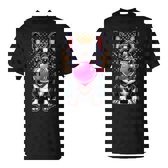 Cute French Bulldog With Bubble Gum Cartoon Puppy Art T-Shirt | Mazezy