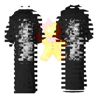 Cute Gingerbread Leopard Coquette Christmas Wine Xmas Women T-Shirt | Mazezy