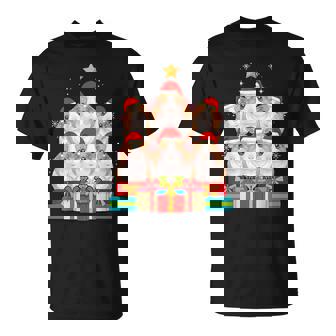 Cute Guinea Pig Pile Christmas Tree Xmas Hat T-Shirt | Mazezy