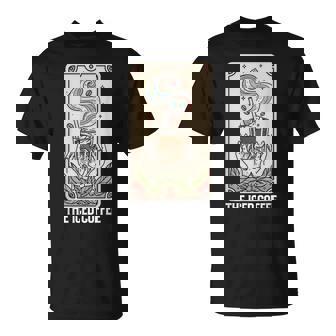 Cute Iced Coffee Lover Tarot Card Celestial Caffeine Women T-Shirt | Mazezy