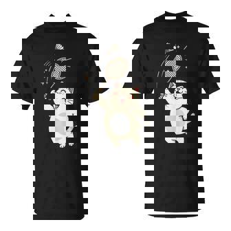 Cute Kitty Badminton Player Shuttlecock Sports Pet Lover Tank Top T-Shirt | Mazezy