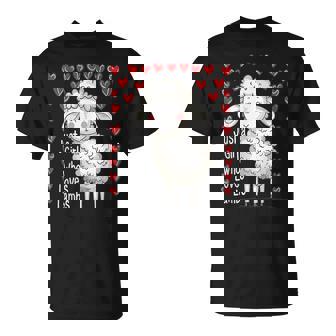 Cute Lamb Lovers For Girls Just A Girl Who Loves Lambs T-Shirt - Thegiftio