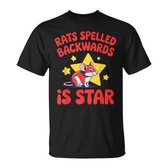 Cute Rat Cartoon Rats Spelled Backwards Is Star T-Shirt | Mazezy