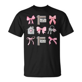 Cute Realtor Bow Coquette Real Estate Agent Woman Mother Day T-Shirt | Mazezy