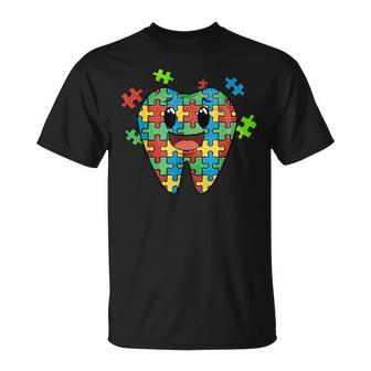 Cute Tooth Puzzle Dental Assistant Dentist Autism Awareness T-Shirt - Thegiftio UK
