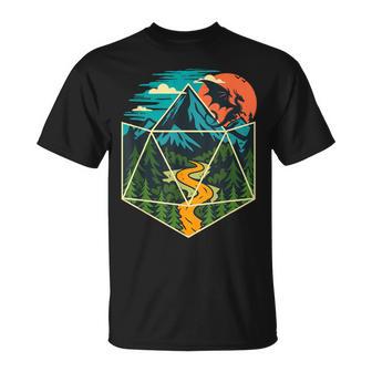 D20 Dice World Rpg Tabletop Games D20 Tabletop T-Shirt - Monsterry