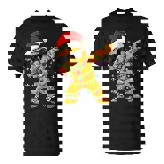 Dabbing Gingerbread Christmas Boys Girls Kids Xmas Dab T-Shirt | Mazezy