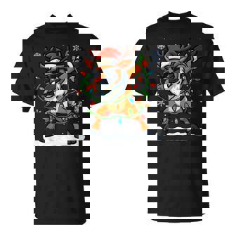 Dabbing Reindeer Christmas Girls Xmas Lights Boys Christmas T-Shirt | Mazezy