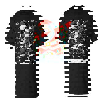 Dabbing Santa Christmas Girls Xmas Lights Boys Christmas T-Shirt | Mazezy