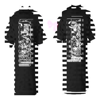 Dachshund Skeleton Tarot Card Coquette Bow Weenie Dog Mom T-Shirt - Monsterry