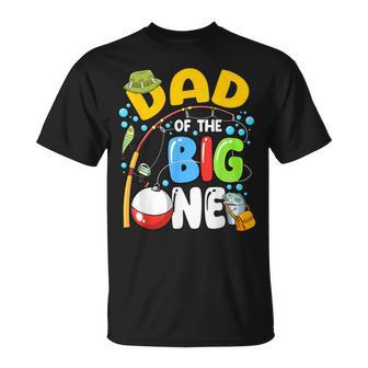Dad Of The Big One Fishing Birthday Boy Family Party T-Shirt | Mazezy