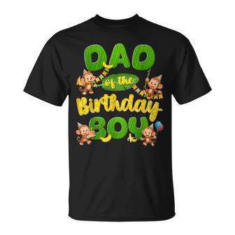 Dad Of The Birthday Boy Monkey Family Matching Party T-Shirt - Thegiftio UK