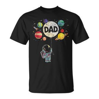 Dad Of The Birthday Boys Space Astronaut Family Party Daddy T-Shirt - Thegiftio UK
