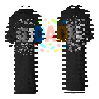 Dad Building Bricks Blocks Master Builder Father's Day Men T-Shirt | Seseable UK