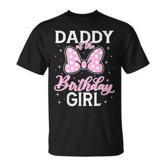 Daddy Of The Birthday Girl Pink Bow Family Matching T-Shirt - Monsterry