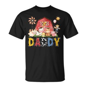 Daddy Farm Cow Birthday Boy Matching Family Party T-Shirt - Thegiftio