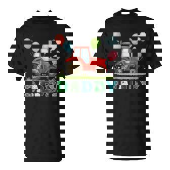 Daddy Tractor Farm Trucks Family Birthday Party T-Shirt | Mazezy