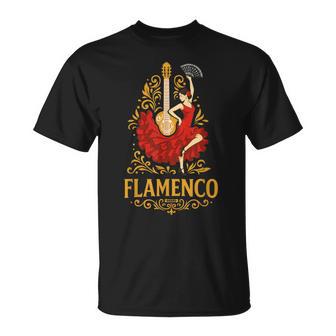 Danseuse Flamenco Et Guitare Espagne T-Shirt - Cadeauxyz