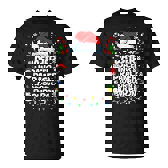 Dasher Dancer Prancer Bourbon Christmas Santa Reindeer T-Shirt | Mazezy